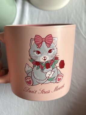Indigo Pink Cat Graphic Mug